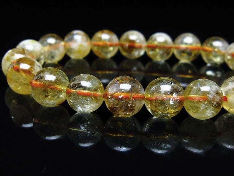 シトリンクォーツ ブレスレット 虹入り 10mm シトリン ブレス 一点物 メール便可 [M便 1/10] 111-46102