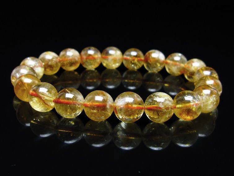 シトリンクォーツ ブレスレット 虹入り 10mm シトリン ブレス 一点物 メール便可 [M便 1/10] 111-46105