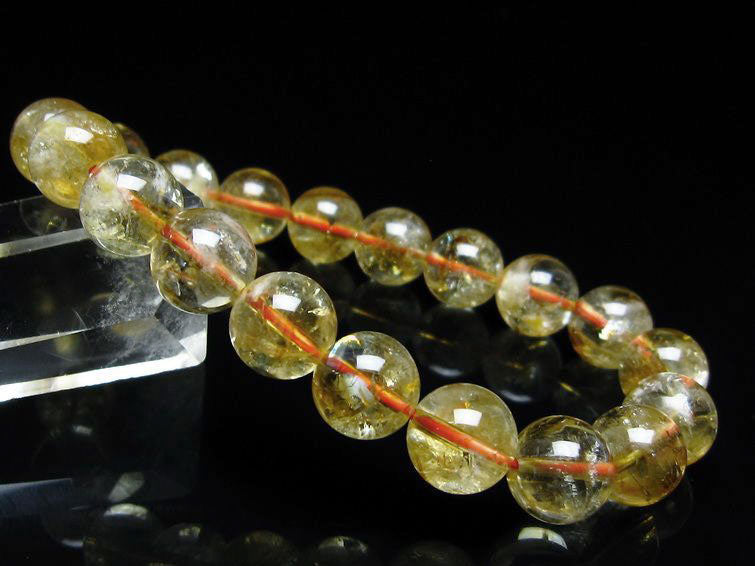 シトリンクォーツ ブレスレット 虹入り 10mm シトリン ブレス 一点物 メール便可 [M便 1/10] 111-46150