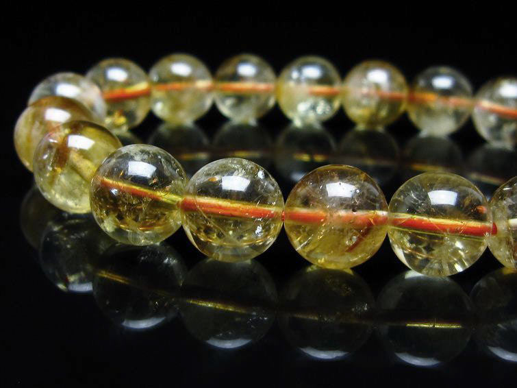 シトリンクォーツ ブレスレット 虹入り 10mm シトリン ブレス 一点物 メール便可 [M便 1/10] 111-46160