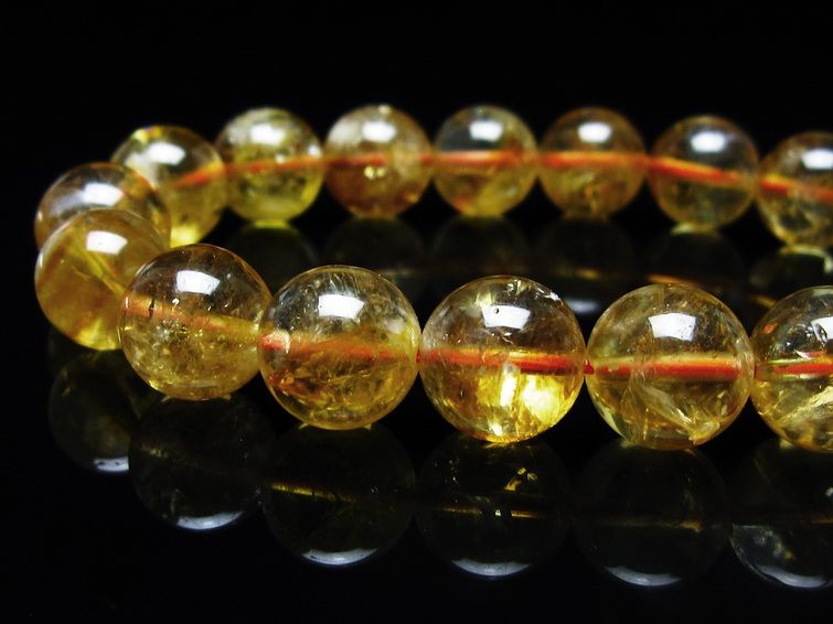 シトリンクォーツ ブレスレット 虹入り 11mm シトリン ブレス 一点物 メール便可 [M便 1/10] 111-46213