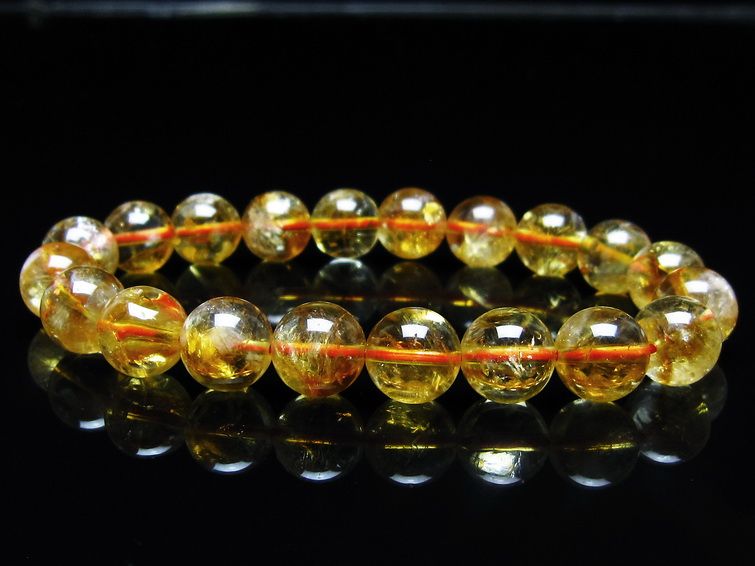 シトリンクォーツ ブレスレット 虹入り 10mm シトリン ブレス 一点物 メール便可 [M便 1/10] 111-46221