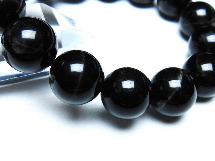 モリオン 黒水晶 ブレスレット 14mm 一点物 メール便可 [M便 1/10] 111-46363