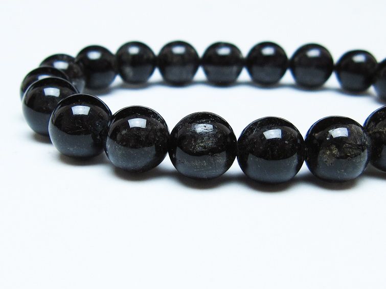 ブラックルチルクォーツ ブレスレット 10mm ブラックトルマリン トルマリネイテッドクォーツ 一点物 メール便可 [M便 1/10] 111-47064