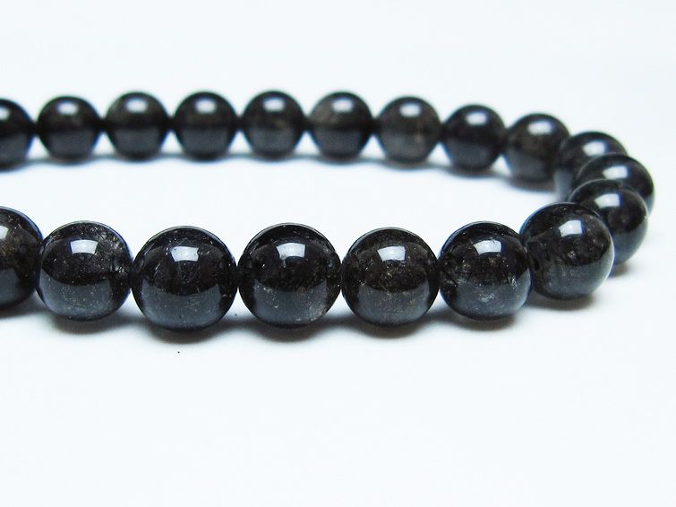 ブラックルチルクォーツ ブレスレット 8mm ブラックトルマリン トルマリネイテッドクォーツ 一点物 メール便可 [M便 1/10] 111-47148