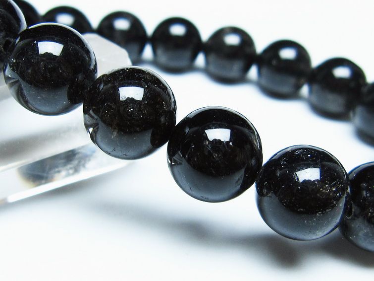 ブラックルチルクォーツ ブレスレット 12mm ブラックトルマリン トルマリネイテッドクォーツ 一点物 メール便可 [M便 1/10] 111-47163
