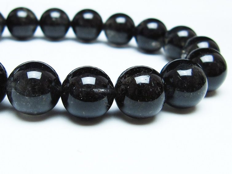 ブラックルチルクォーツ ブレスレット 12mm ブラックトルマリン トルマリネイテッドクォーツ 一点物 メール便可 [M便 1/10] 111-47165