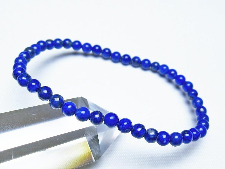 ラピスラズリ ブレスレット 4mm 一点物 メール便可 [M便 1/10] 111-48363