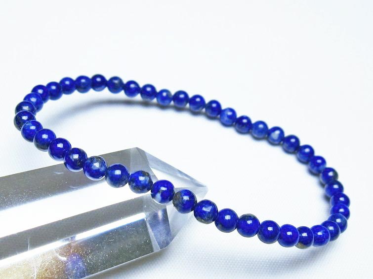 ラピスラズリ ブレスレット 4mm 一点物 メール便可 [M便 1/10] 111-48370