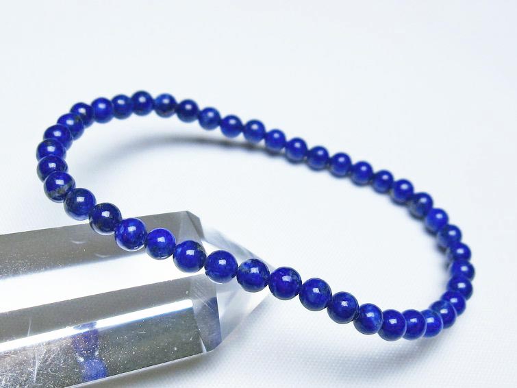 ラピスラズリ ブレスレット 4mm 一点物 メール便可 [M便 1/10] 111-48461