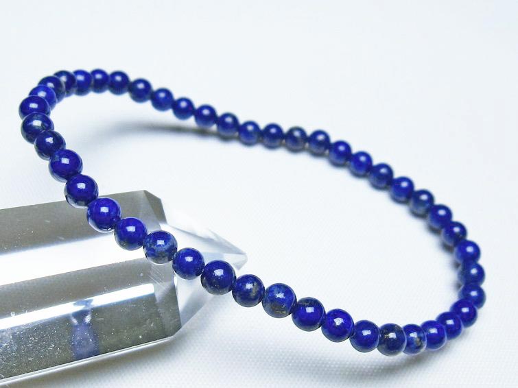 ラピスラズリ ブレスレット 4mm 一点物 メール便可 [M便 1/10] 111-48463