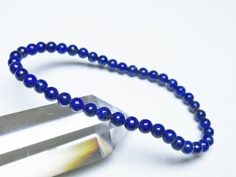 ラピスラズリ ブレスレット 4mm 一点物 メール便可 [M便 1/10] 111-48469
