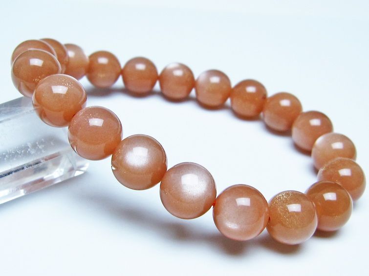 オレンジムーンストーン ブレスレット 10mm 一点物 メール便可 [M便 1/10] 111-48618