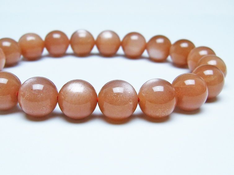 オレンジムーンストーン ブレスレット 10mm 一点物 メール便可 [M便 1/10] 111-48618
