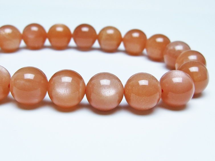 オレンジムーンストーン ブレスレット 10mm 一点物 メール便可 [M便 1/10] 111-48622