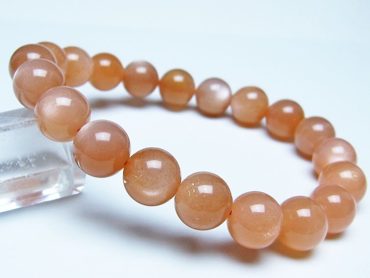 オレンジムーンストーン ブレスレット 10mm 一点物 メール便可 [M便 1/10] 111-48623