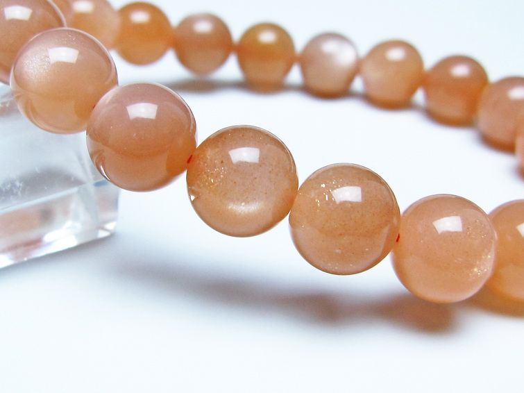 オレンジムーンストーン ブレスレット 10mm 一点物 メール便可 [M便 1/10] 111-48623