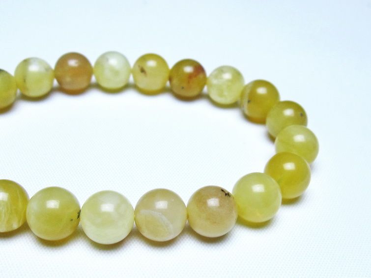 オパール ブレスレット 9mm イエローオパール コモンオパール 一点物 メール便可 [M便 1/10] 111-48627