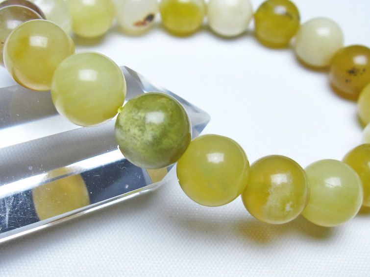 オパール ブレスレット 10mm イエローオパール コモンオパール 一点物 メール便可 [M便 1/10] 111-48628