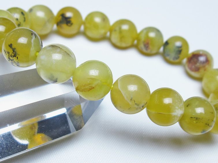 オパール ブレスレット 10mm イエローオパール コモンオパール 一点物 メール便可 [M便 1/10] 111-48631