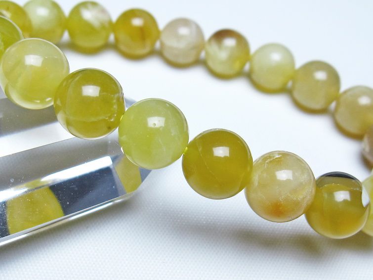 オパール ブレスレット 10mm イエローオパール コモンオパール 一点物 メール便可 [M便 1/10] 111-48632