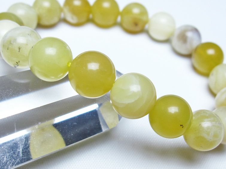 オパール ブレスレット 10mm イエローオパール コモンオパール 一点物 メール便可 [M便 1/10] 111-48633