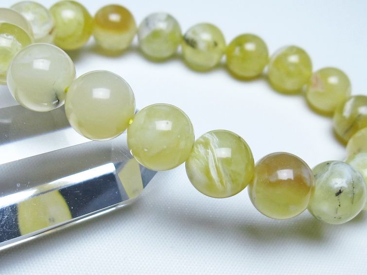 オパール ブレスレット 10mm イエローオパール コモンオパール 一点物 メール便可 [M便 1/10] 111-48634