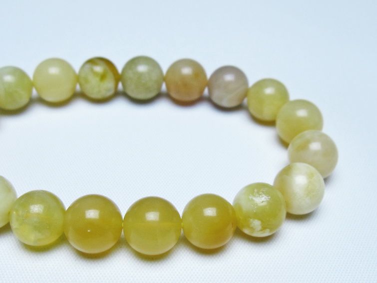 オパール ブレスレット 10mm イエローオパール コモンオパール 一点物 メール便可 [M便 1/10] 111-48635