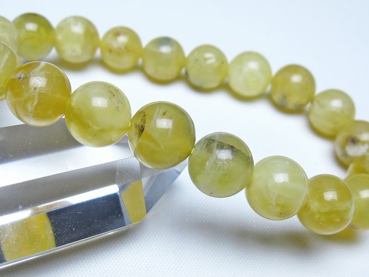 オパール ブレスレット 10mm イエローオパール コモンオパール 一点物 メール便可 [M便 1/10] 111-48636