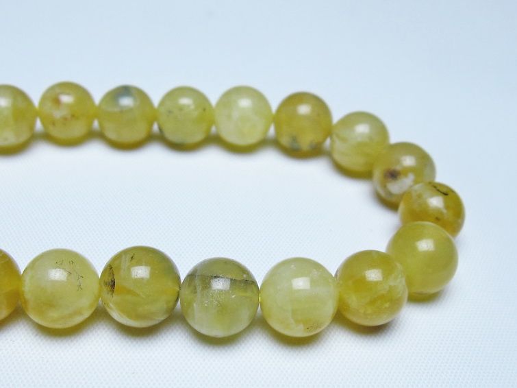 オパール ブレスレット 10mm イエローオパール コモンオパール 一点物 メール便可 [M便 1/10] 111-48636