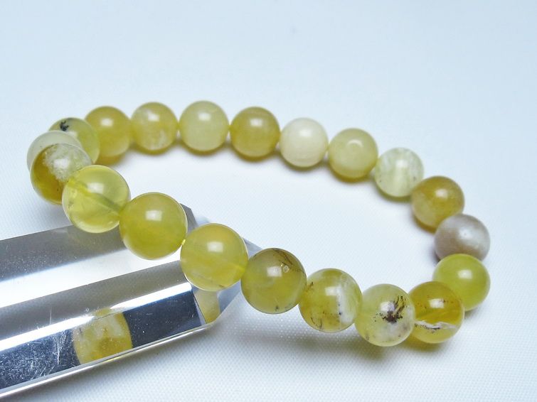 オパール ブレスレット 10mm イエローオパール コモンオパール 一点物 メール便可 [M便 1/10] 111-48637