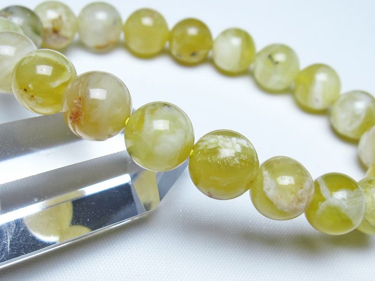 オパール ブレスレット 10mm イエローオパール コモンオパール 一点物 メール便可 [M便 1/10] 111-48638