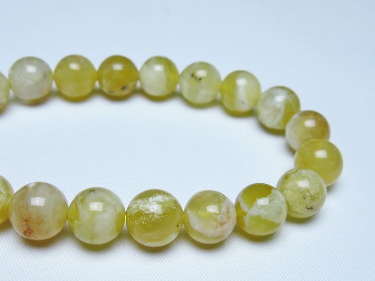 オパール ブレスレット 10mm イエローオパール コモンオパール 一点物 メール便可 [M便 1/10] 111-48638