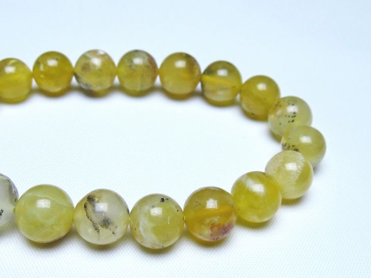 オパール ブレスレット 10mm イエローオパール コモンオパール 一点物 メール便可 [M便 1/10] 111-48639