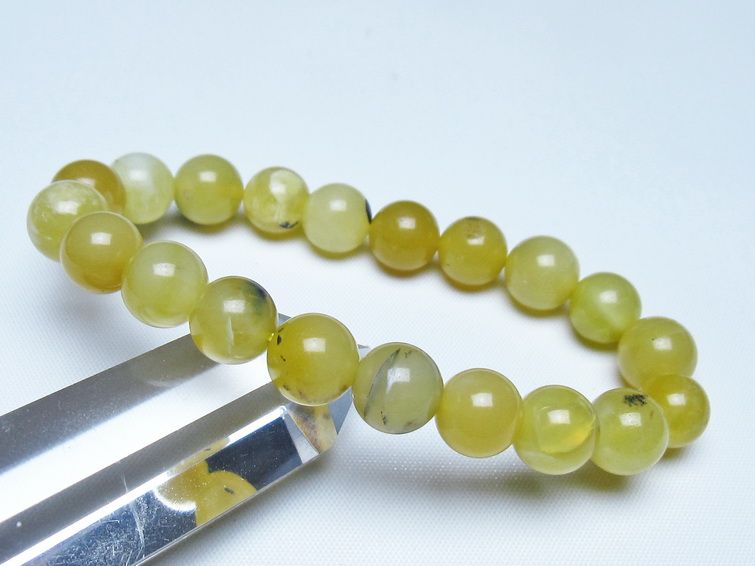 オパール ブレスレット 10mm イエローオパール コモンオパール 一点物 メール便可 [M便 1/10] 111-48640