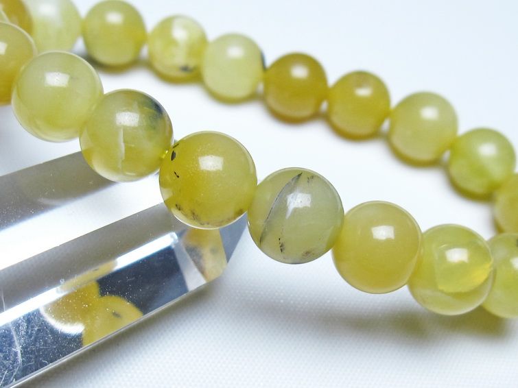 オパール ブレスレット 10mm イエローオパール コモンオパール 一点物 メール便可 [M便 1/10] 111-48640