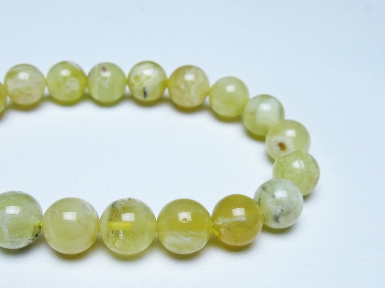 オパール ブレスレット 10mm イエローオパール コモンオパール 一点物 メール便可 [M便 1/10] 111-48641