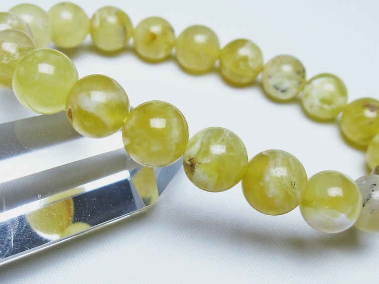 オパール ブレスレット 10mm イエローオパール コモンオパール 一点物 メール便可 [M便 1/10] 111-48642