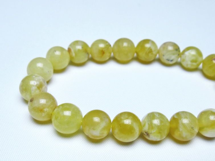 オパール ブレスレット 10mm イエローオパール コモンオパール 一点物 メール便可 [M便 1/10] 111-48642