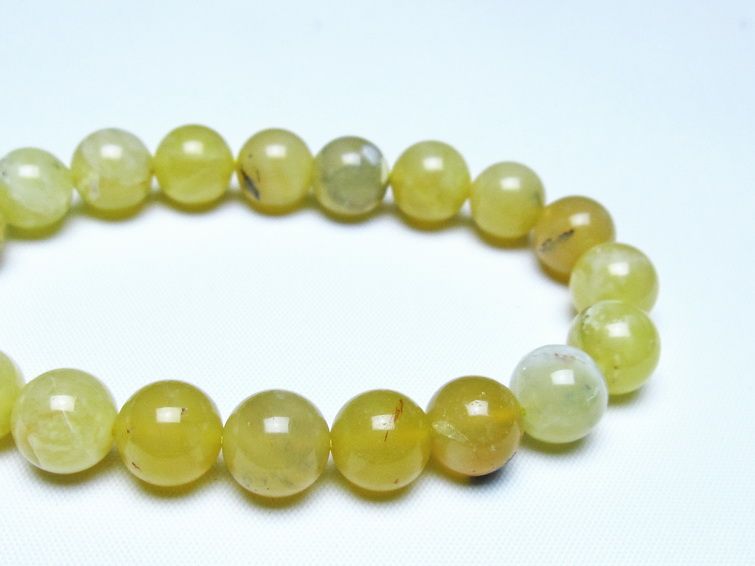 オパール ブレスレット 10mm イエローオパール コモンオパール 一点物 メール便可 [M便 1/10] 111-48643