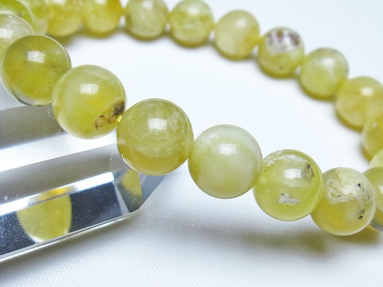 オパール ブレスレット 10mm イエローオパール コモンオパール 一点物 メール便可 [M便 1/10] 111-48644