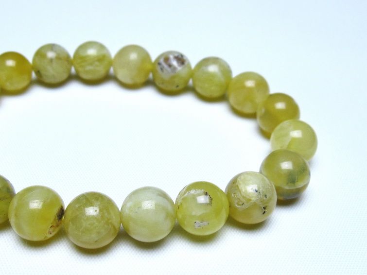 オパール ブレスレット 10mm イエローオパール コモンオパール 一点物 メール便可 [M便 1/10] 111-48644