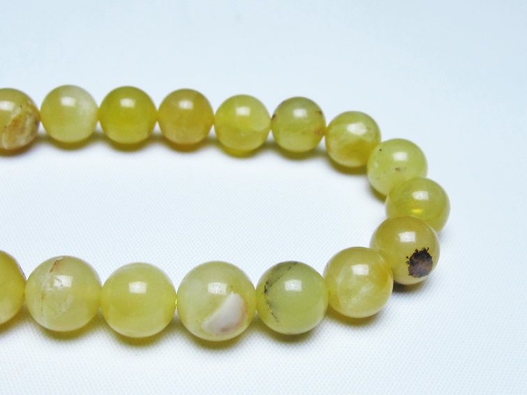 オパール ブレスレット 10mm イエローオパール コモンオパール 一点物 メール便可 [M便 1/10] 111-48645