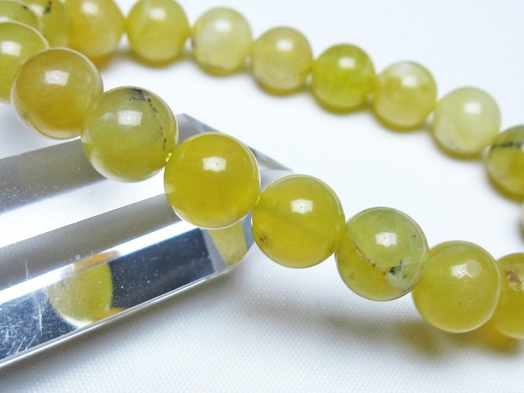 オパール ブレスレット 10mm イエローオパール コモンオパール 一点物 メール便可 [M便 1/10] 111-48646