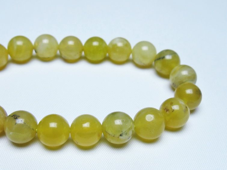 オパール ブレスレット 10mm イエローオパール コモンオパール 一点物 メール便可 [M便 1/10] 111-48646