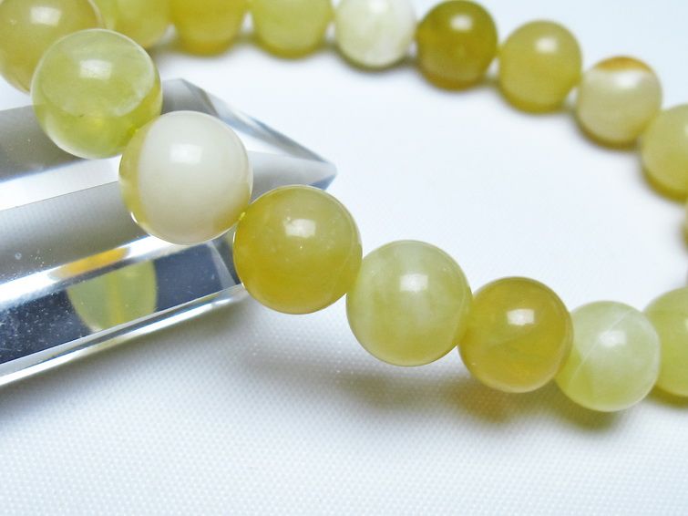 オパール ブレスレット 10mm イエローオパール コモンオパール 一点物 メール便可 [M便 1/10] 111-48648