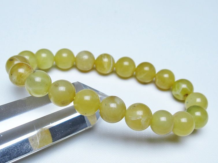 オパール ブレスレット 10mm イエローオパール コモンオパール 一点物 メール便可 [M便 1/10] 111-48649