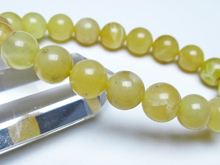 オパール ブレスレット 10mm イエローオパール コモンオパール 一点物 メール便可 [M便 1/10] 111-48649