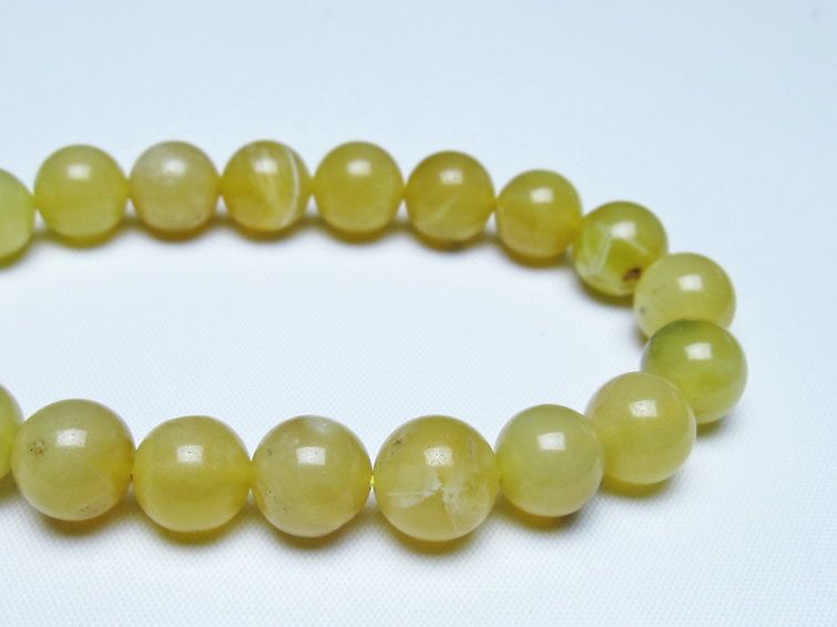 オパール ブレスレット 10mm イエローオパール コモンオパール 一点物 メール便可 [M便 1/10] 111-48649
