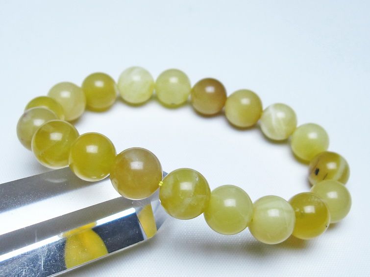 オパール ブレスレット 10mm イエローオパール コモンオパール 一点物 メール便可 [M便 1/10] 111-48652